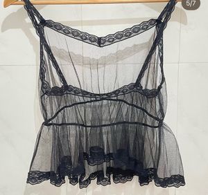 Delicate Lace And Mesh Slip Top