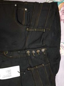 Black High-Waisted Ripped Jeans