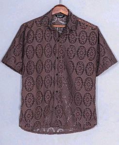 Loose Fit Brown Lace Shirt