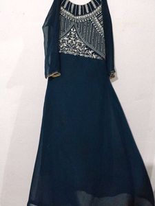 Teal Embroidered Kurti