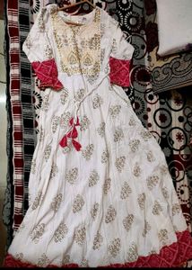 Beautiful White And Pink Frock With Pretty Designs 😍❤️