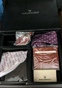 Men Wildhorn Set Wallet+Tie+Card Holder+Keyring