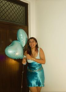 blue party dress