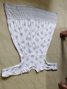 White Embroidered Tree Print Kurti😍🎊🎉