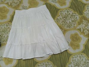 White Tiered Mini Skirt
