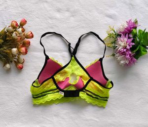 Neon Yellow Lace Wired Bra
