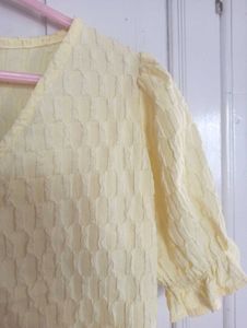 Cute Yellow Puff Sleeve Top