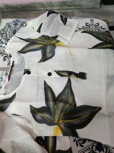 Floral Print Button-Up Kurti