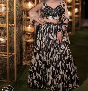 Black &amp; White Designer Lehenga
