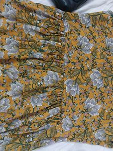 Mustard Floral Print Dress
