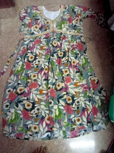 Floral Print Anarkali Kurta , Size Xl