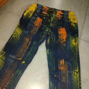 Cool Unisex Mutlicolor Denim Jeans