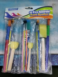 15 Pcs Assorted Paint Brushes