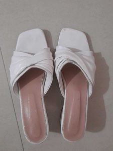 White Heeled Mules