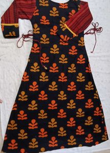 Black And Colorful Anarkali Dress