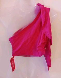 Shein Icon One Shoulder Rose Crop Top