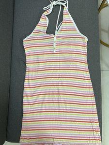 Striped Dress With Beads