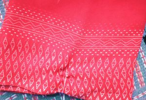 Elegant Red Saree with Blouse