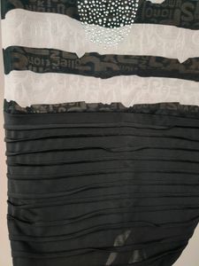 Striped Black &amp; Beige Dress/Top