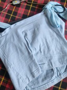 Light Blue Tie Strap Top