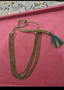 Beaded Layered Necklace Red Green