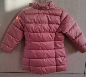 Pink Puffer Jacket with Faux Fur Hood