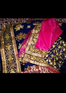 Elegant Blue &amp; Pink Lehenga