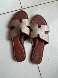 Copper Glittery Shimmer Flats