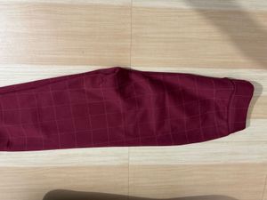 Checked Burgundy Pants