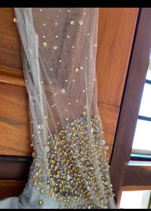 Sea Green Dress With Stones