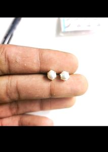 Pure Silver Pearl Stud Earrings