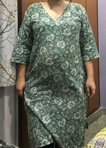 Green Floral Kurta
