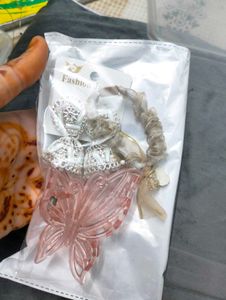 Accessory Bundle: Ring, Hair Ties, Earrings, Clip