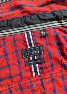 100% Cotton Red Checked Casual Shirt
