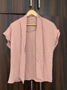 Dusty Rose Open Front Blouse