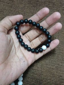 Black &amp; White Beaded Bracelets (Set of 3)combo