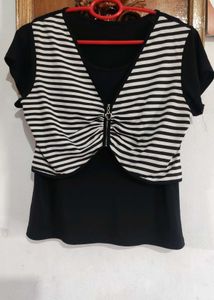 Black And White Stripe Tops