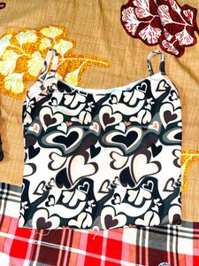Heart Print Cami Top👌🏼