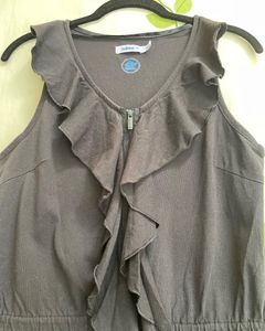 Adidas Ruffled Dress With Functional Zip Detail