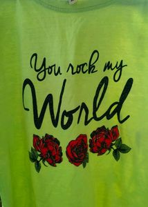 Green &#39;You Rock My World&#39; T-Shirt
