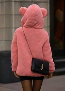 Cute Pink Bear Ear Hoodie(M size)
