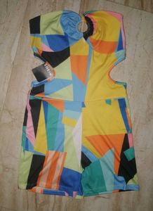 Chic Geometric Print Romper