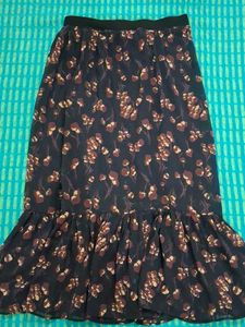 Floral Ruffle Maxi Skirt