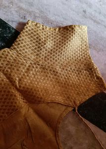 Golden Readymade Saree Blouse
