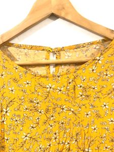 Flower Printef Mustard Short/ Mid Frock