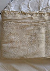 Cream Gold Toned Kanjivaram Saree