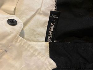 Black &amp; White Dual-Tone Shirt Dress