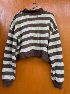 Korean Brown Stripped Sweater