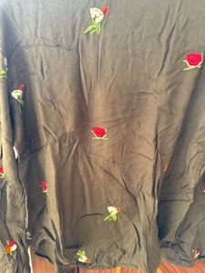 Embroidered Long Sleeve Top