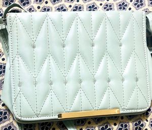 Pastel Green Quilted Crossbody Bag